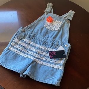 Girls Rule NWT Short Overalls Size 5 Toddler